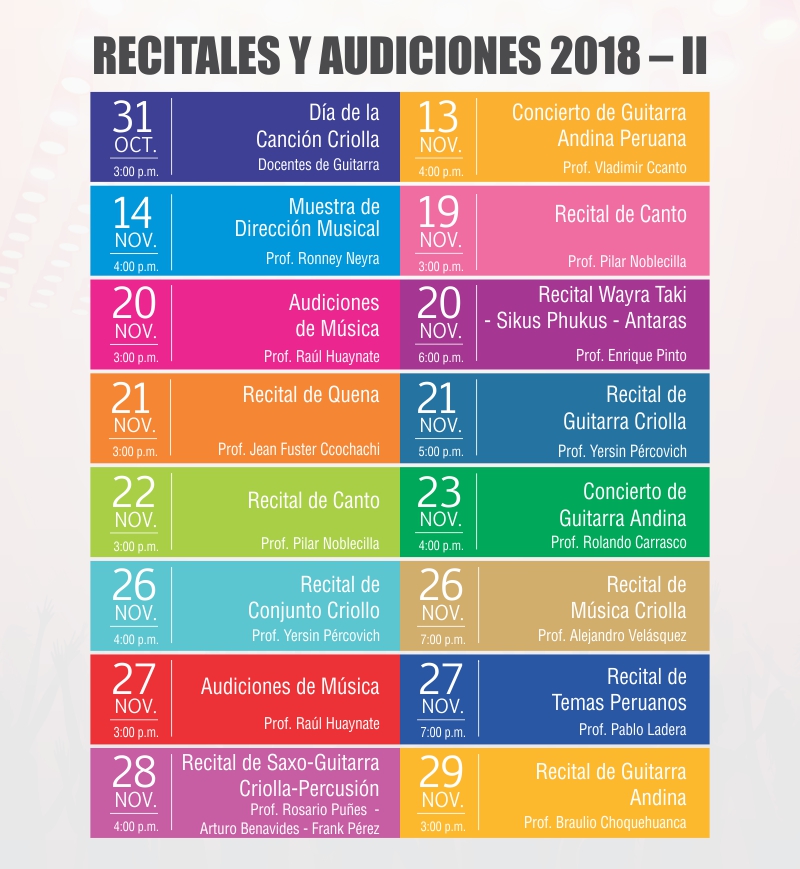 RECITALES Y AUDICIONES 2018 – II