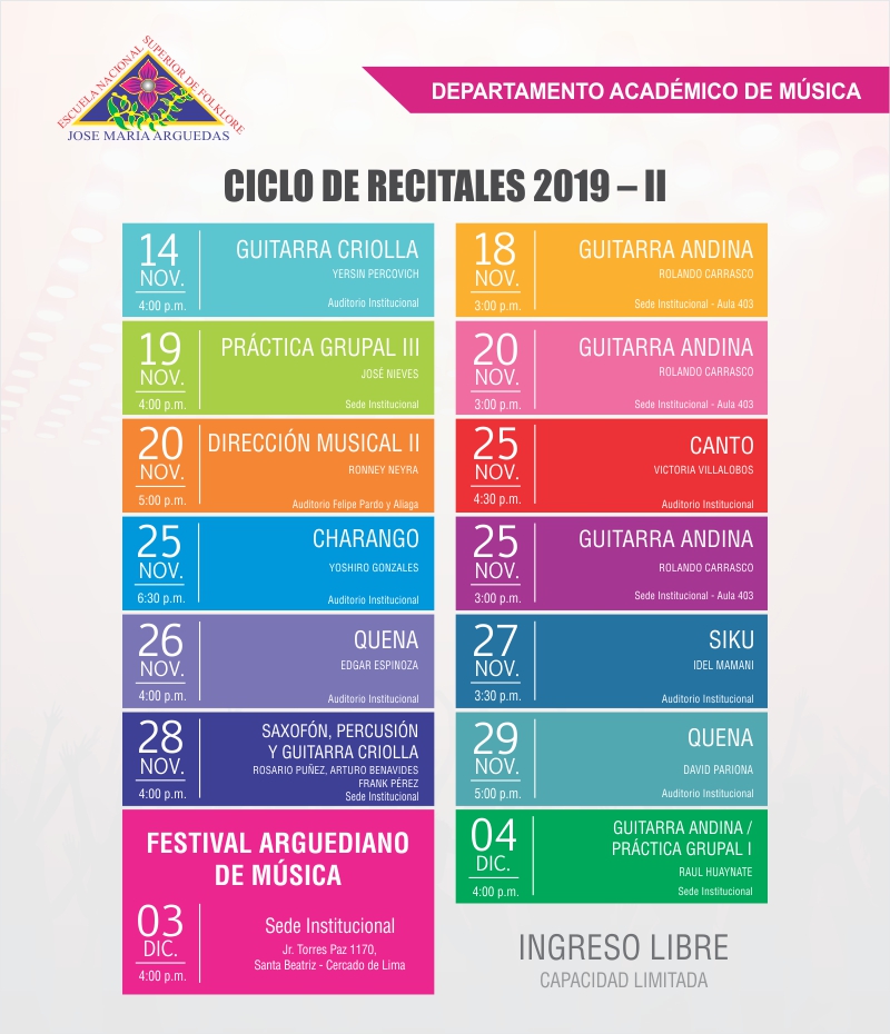 CICLO DE RECITALES 2019 – II