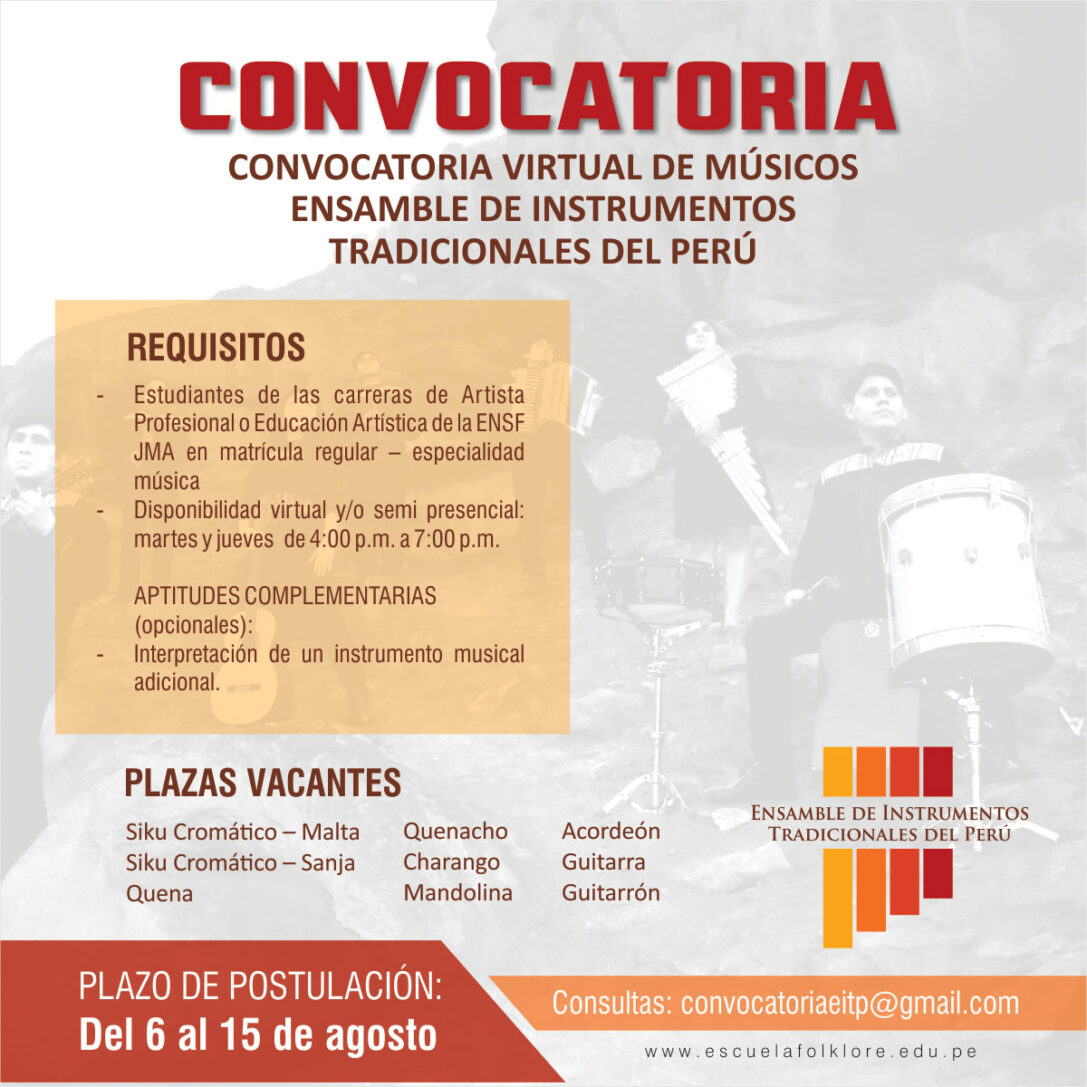 Convocatoria – Ensamble de Instrumentos Tradicionales del Perú