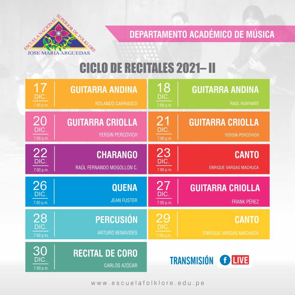 CICLO DE RECITALES 2021– II – INSTRUMENTO PRINCIPAL