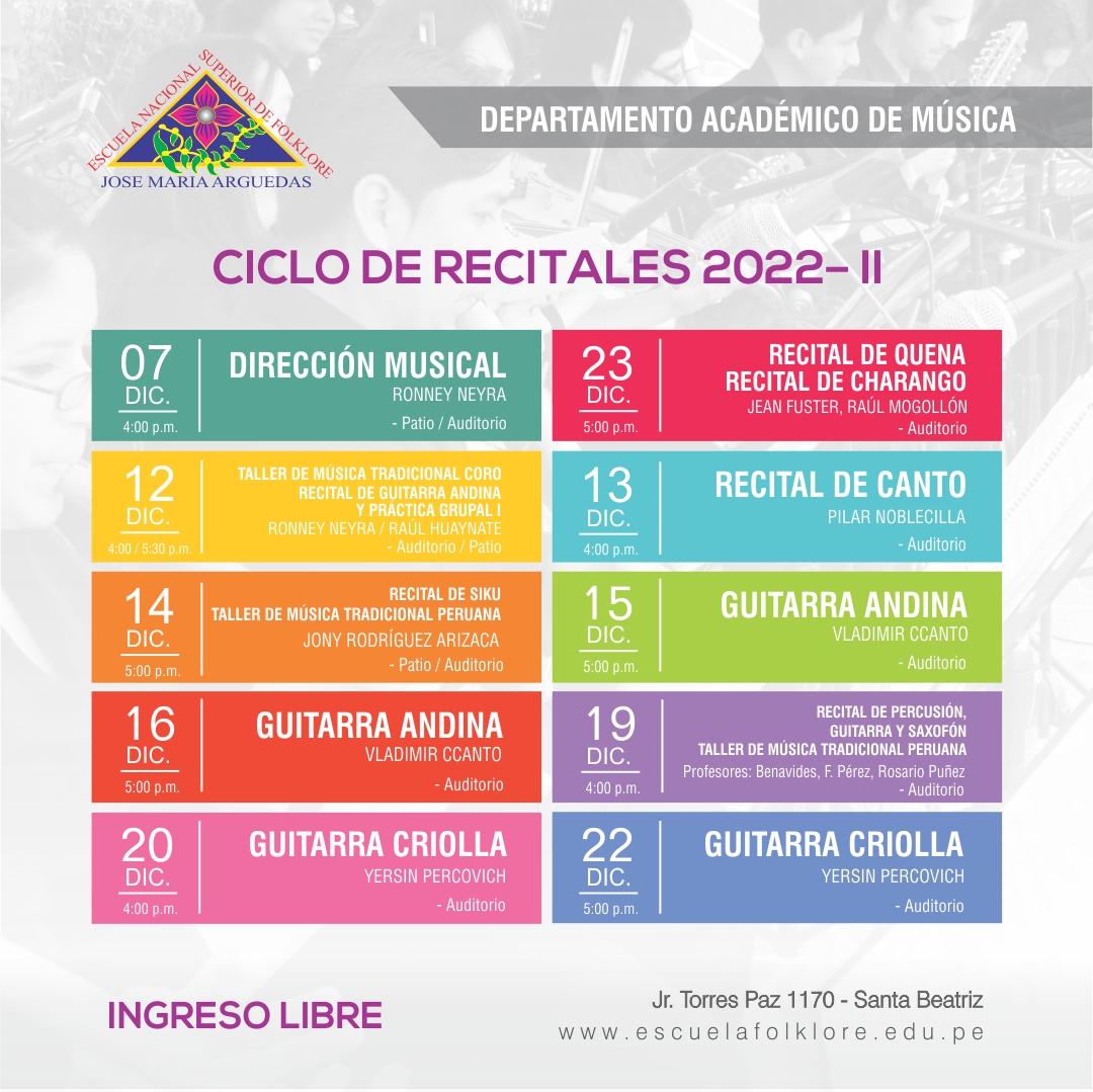 CICLO DE RECITALES 2022 – II