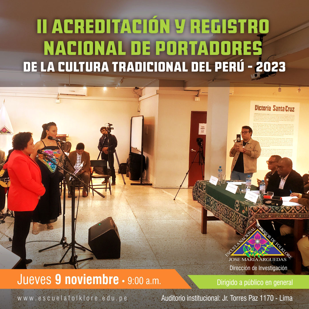 II ACREDITACIÓN Y REGISTRO NACIONAL DE PORTADORES DE LA CULTURA TRADICIONAL DEL PERÚ – 2023