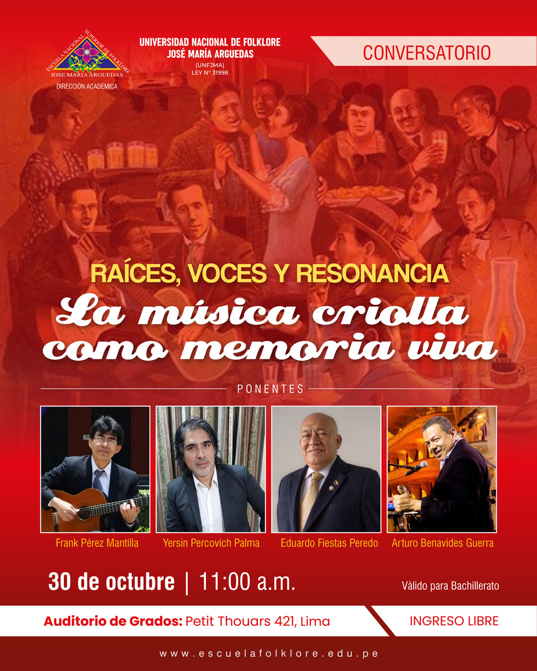 CONVERSATORIO EN HOMENAJE A LA MÚSICA CRIOLLA